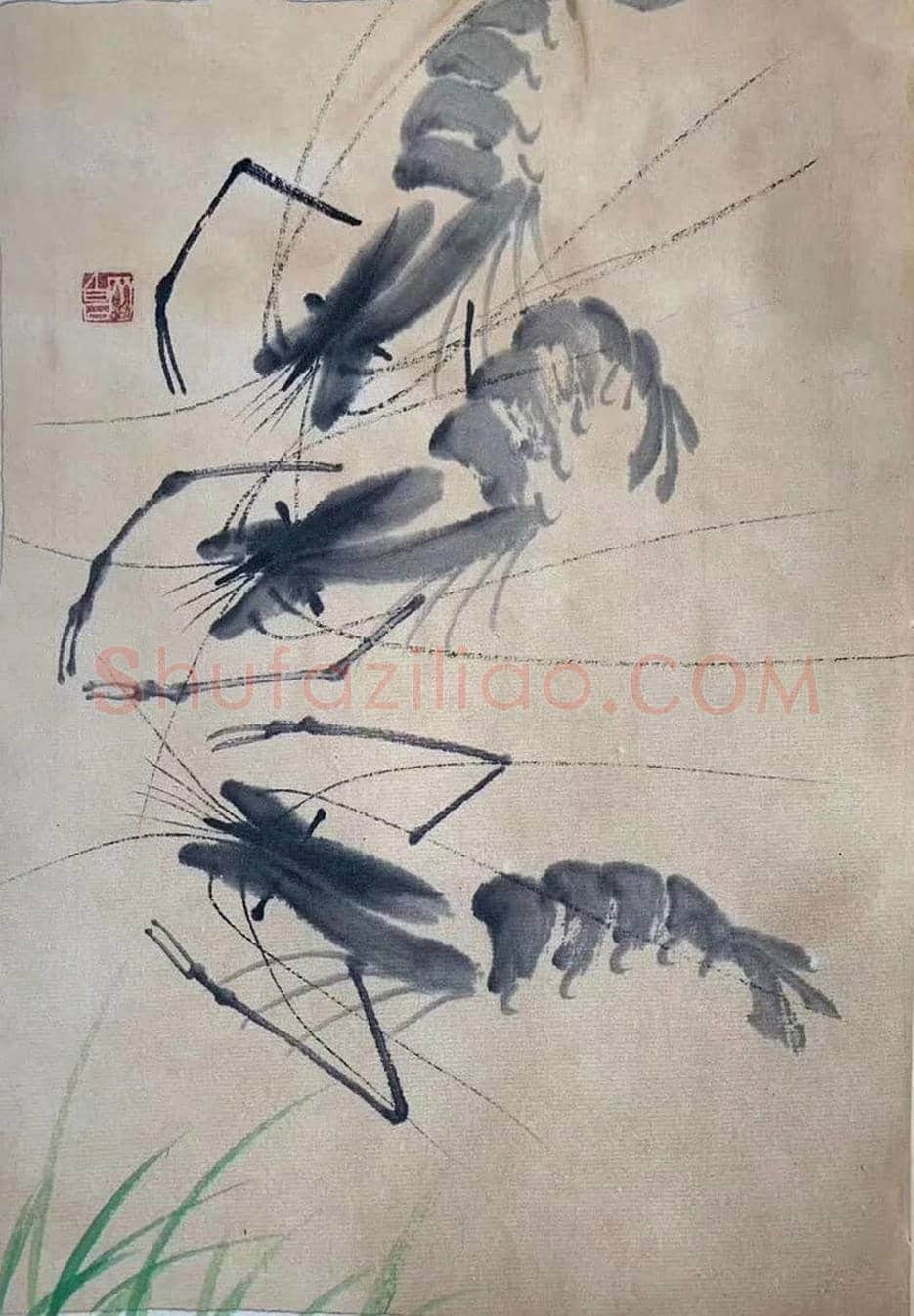 齐白石册页《虾戏图》,经典力作! | 国画欣赏