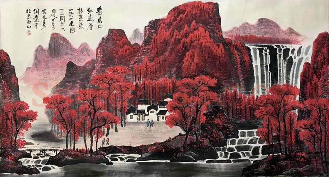 李可染横幅《万山红遍》，首度面世 | 国画作品