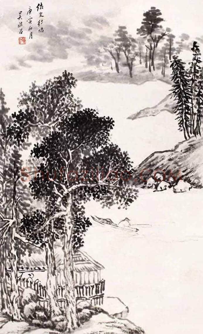 吴镜汀山水画欣赏 | 书画知识