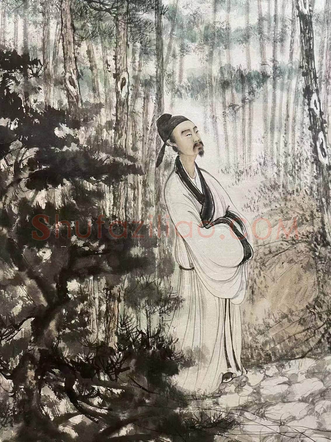 傅抱石巨制《李白像》，稀世珍品 | 国画鉴赏
