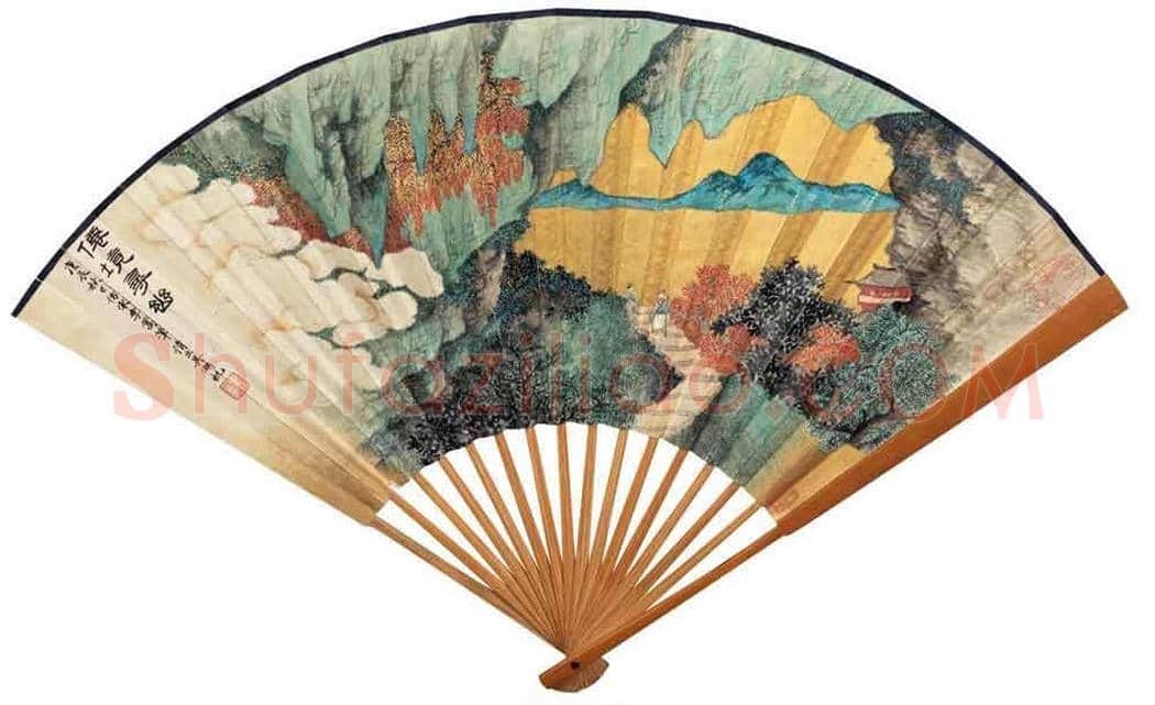 吴湖帆山水扇面作品《溪居清旷》,咫尺之中有乾坤 | 国画作品