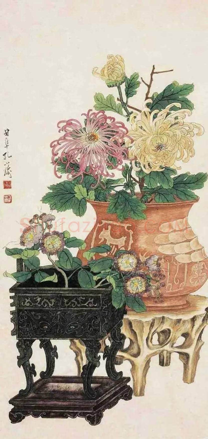 孔小瑜博古画欣赏 | 书画百科