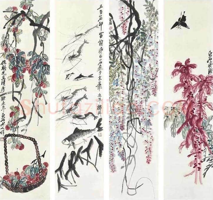 齐白石《花卉四条屏》拍卖情况 | 书画百科