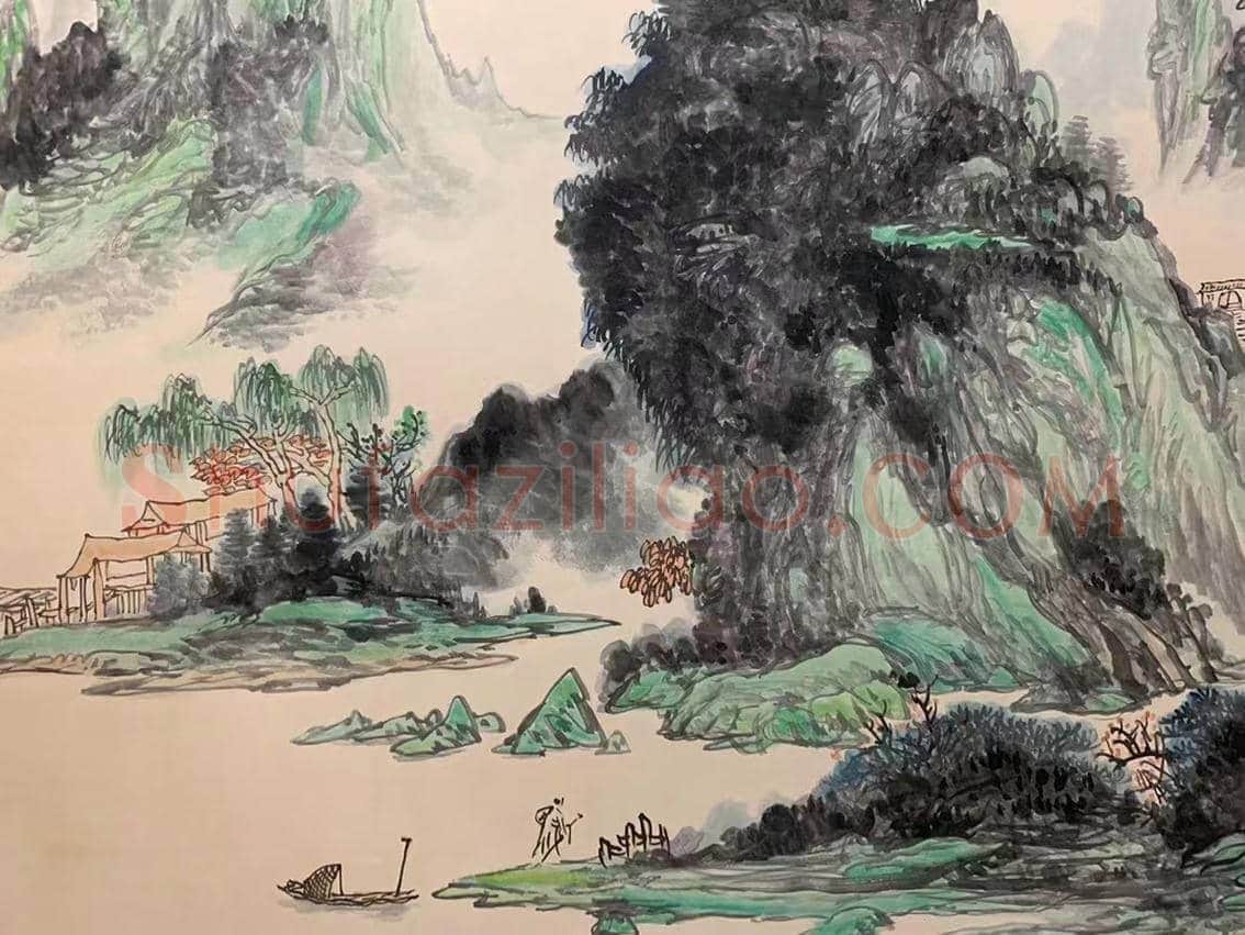 黄宾虹馆级巨献《镜湖山景图》,震撼登场！ | 国画图片