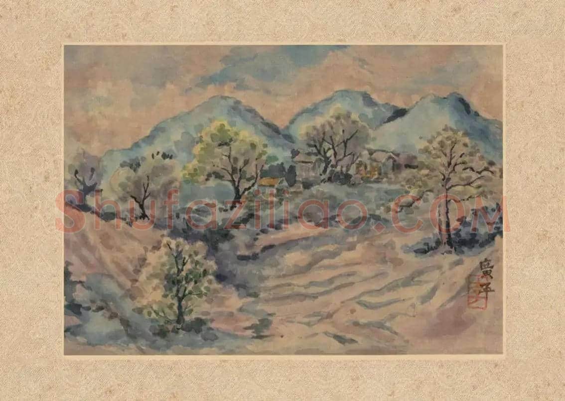 李叔同早期水彩欣赏 | 书画百科