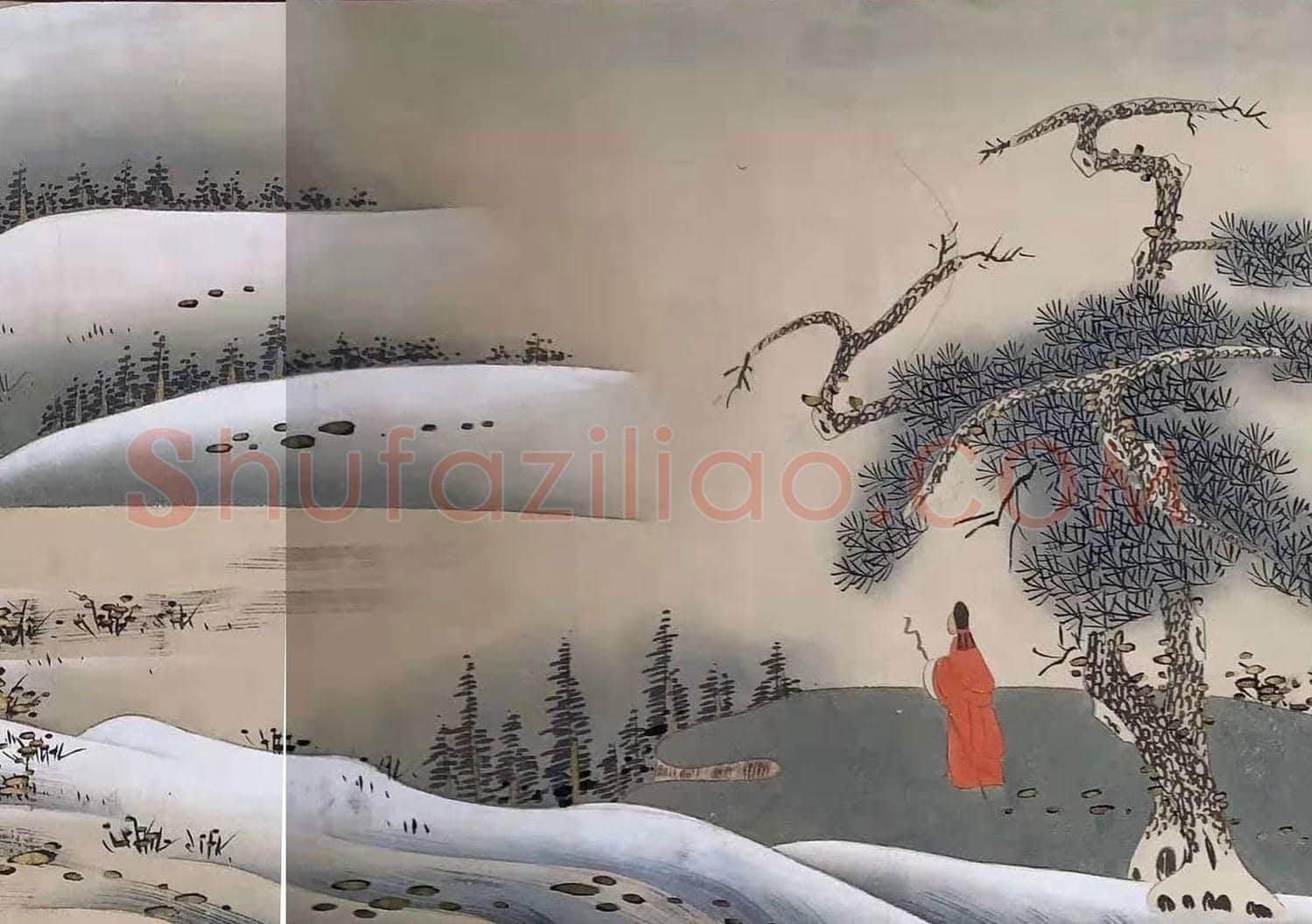 雪景巨制——张大千《杖策揽胜图》 | 国画欣赏