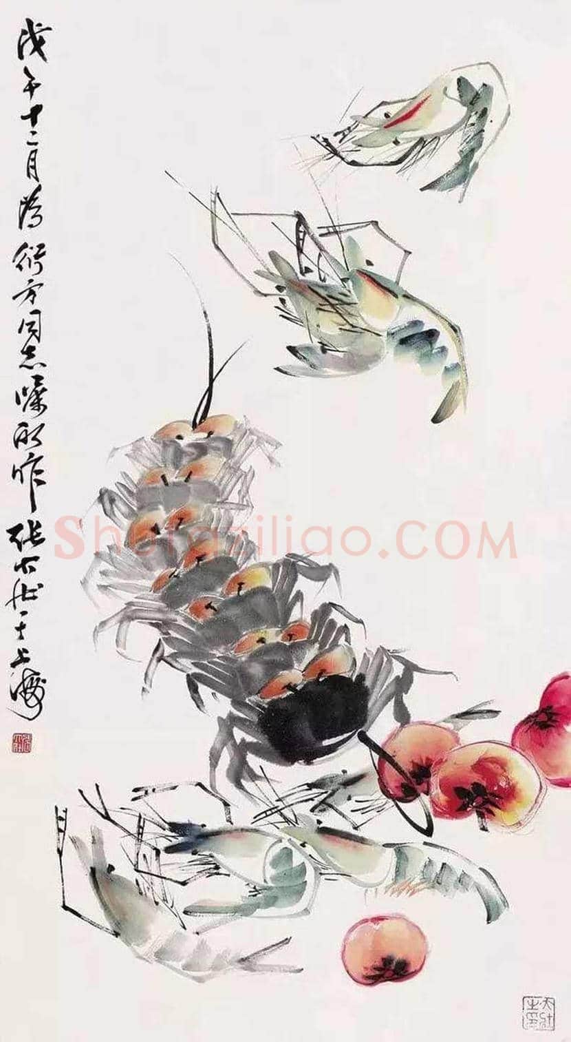 张大壮画虾作品欣赏 | 书画学堂