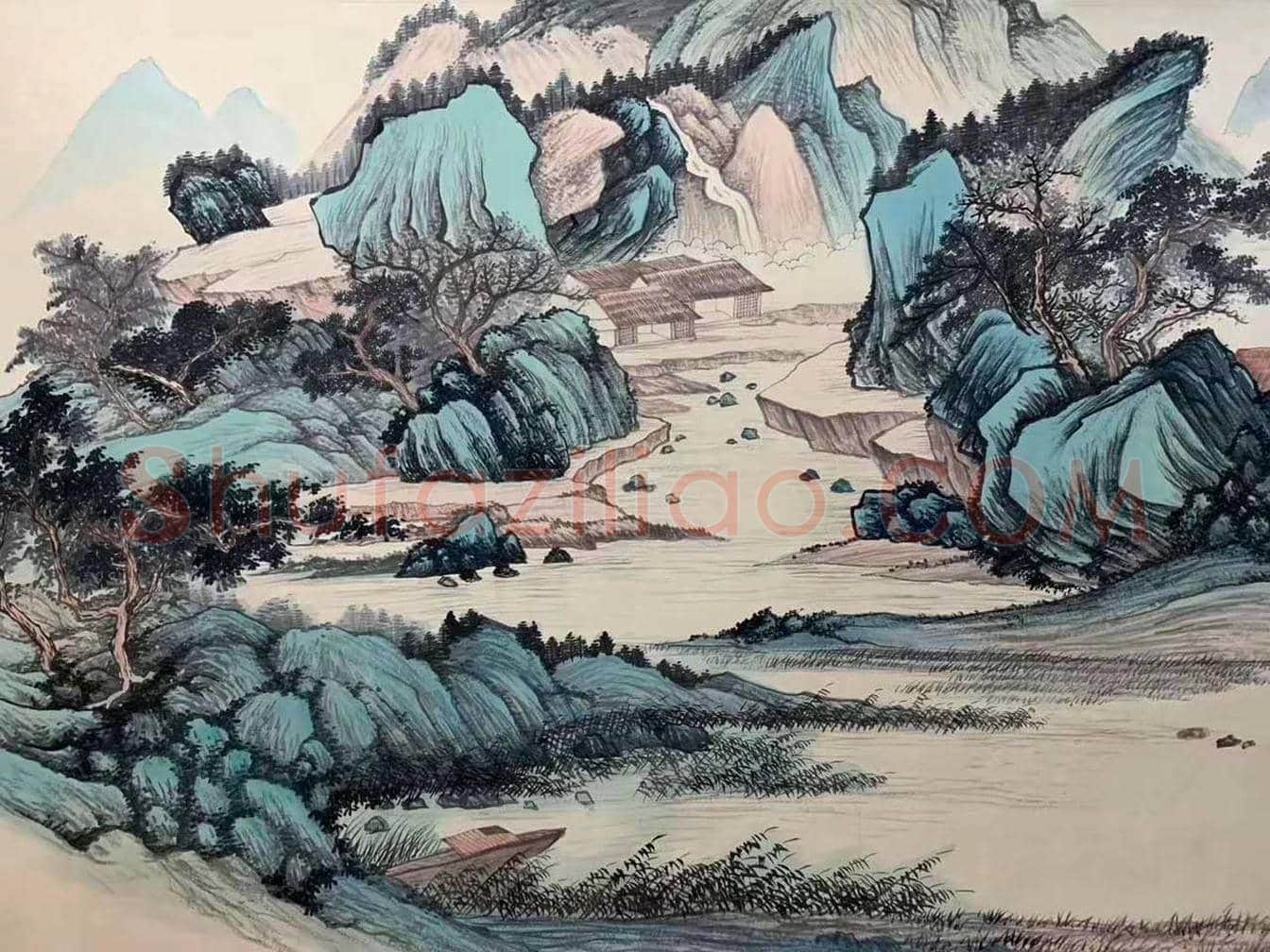 启功山水画《溪山渔隐图》,丈二巨制 | 国画图片