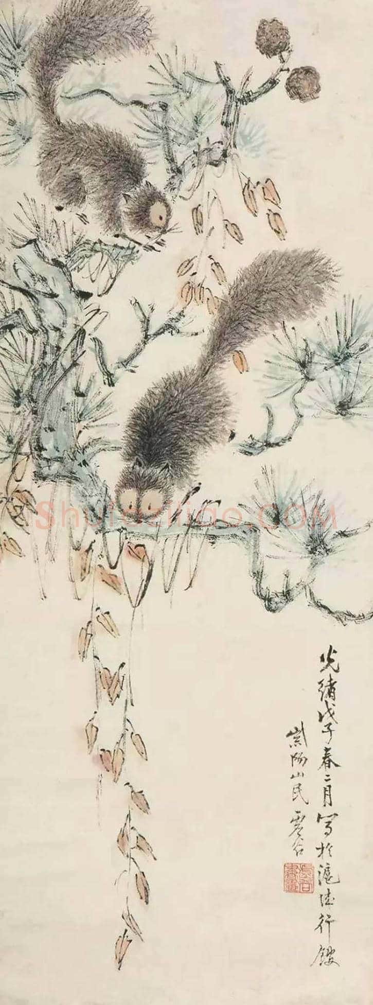 虚谷笔下的松鼠和金鱼欣赏 | 书画科普