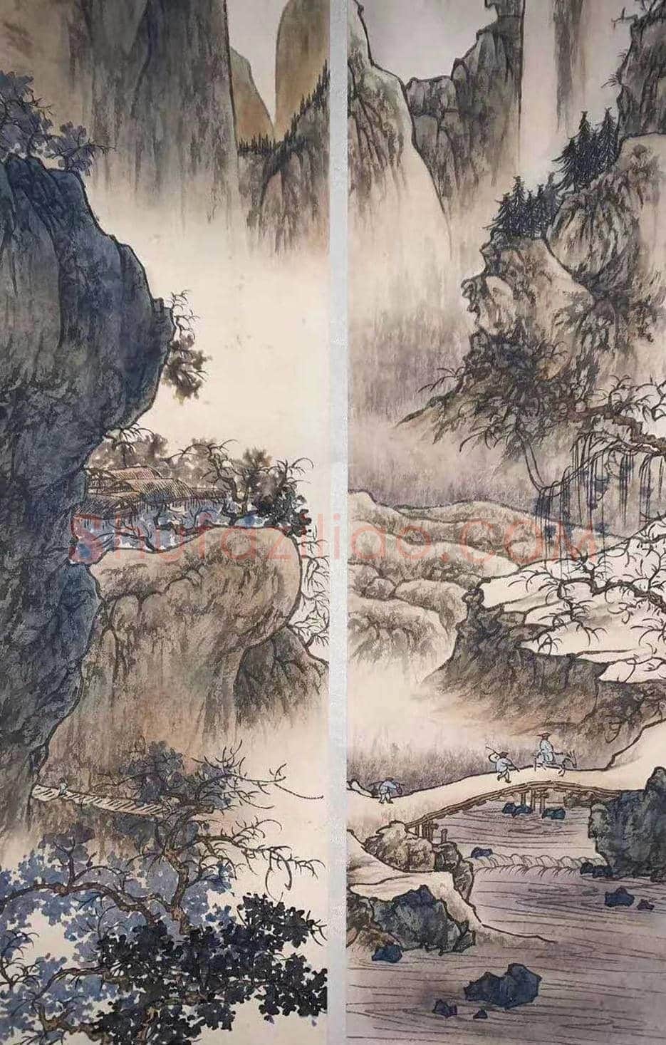 陈少梅《山水四挖》,堪为逸品! | 国画欣赏