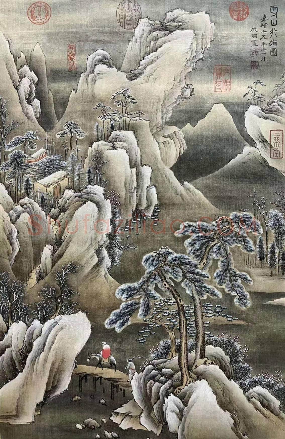 清寒高逸 寄情明洁——文徵明《雪山行旅图》 | 国画赏析