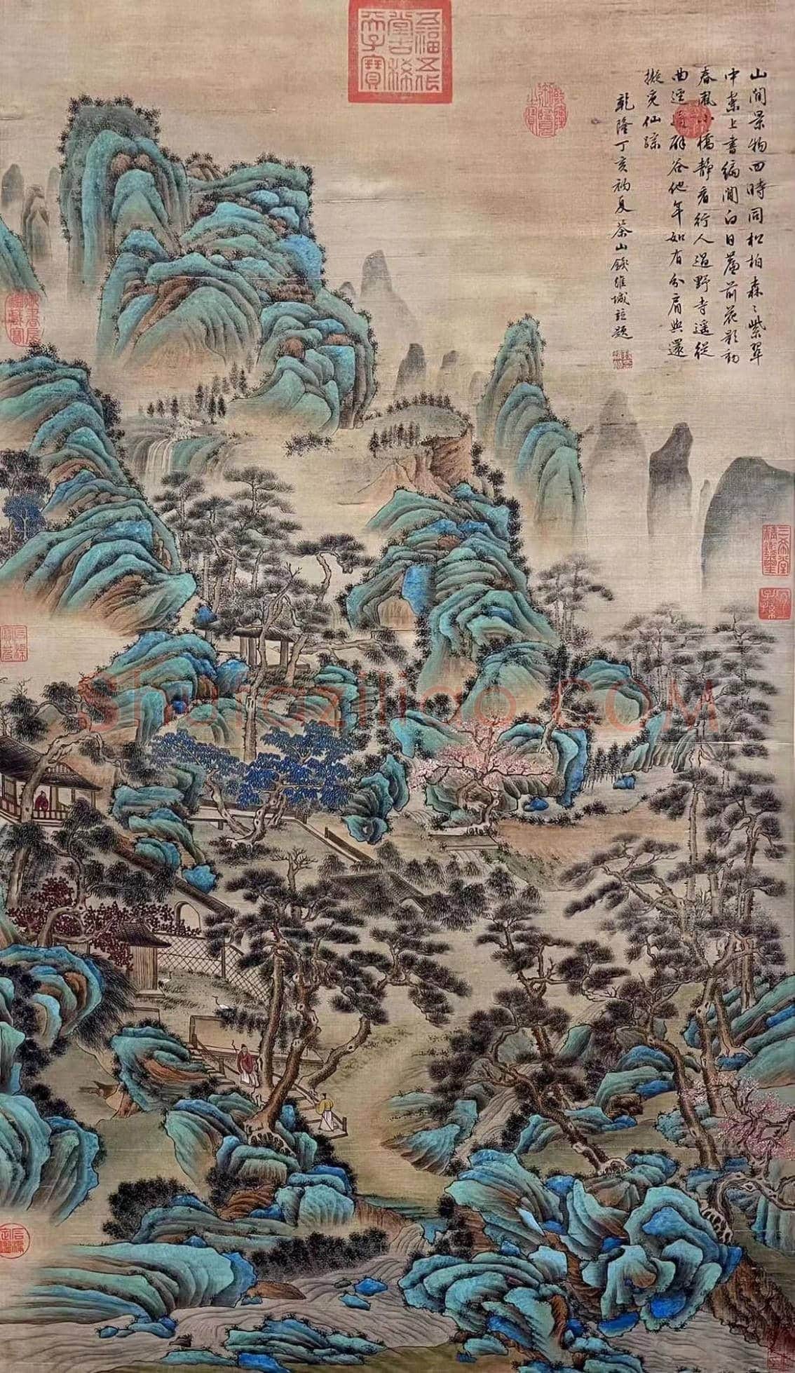 宫廷正统 青绿翘楚——钱维城《松壑仙踪图》 | 国画鉴赏