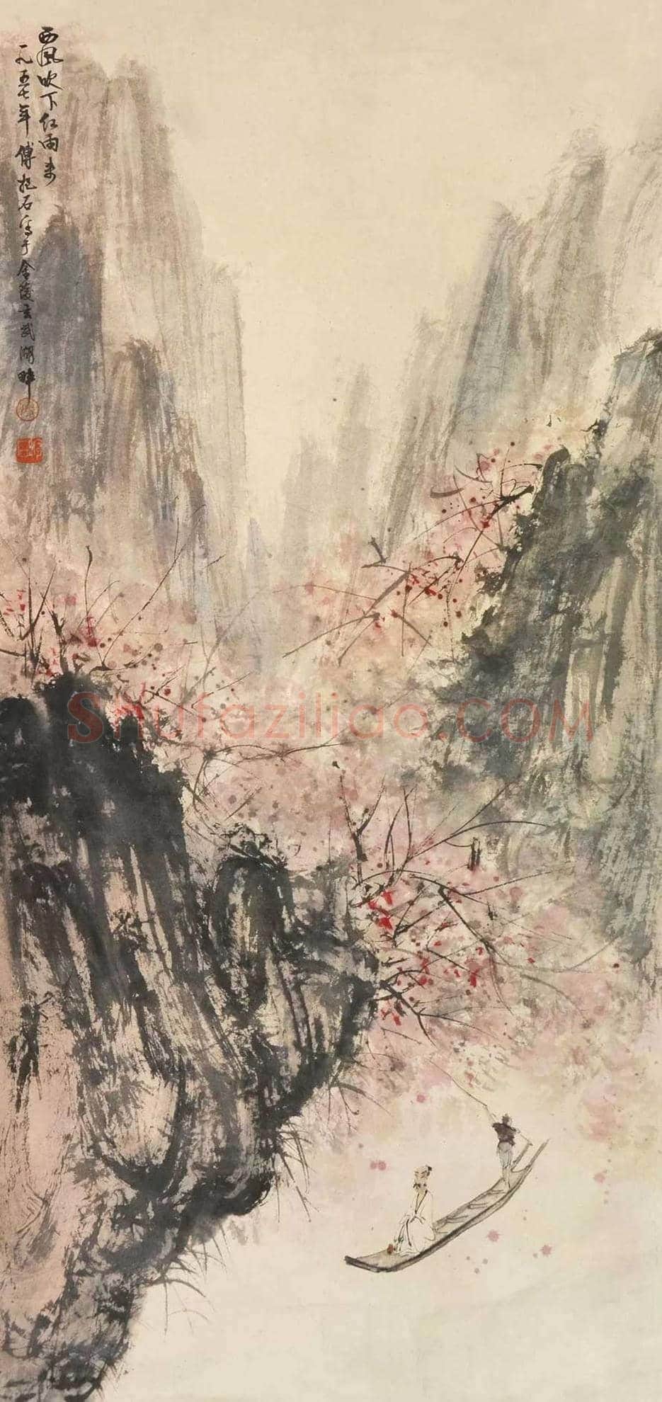 傅抱石《西风吹下红雨来》欣赏 | 书画文摘