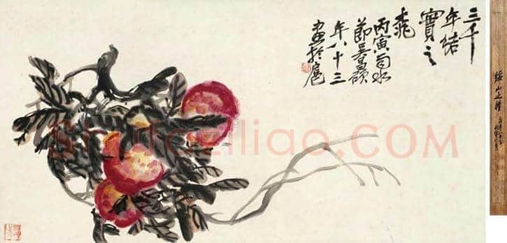 吴昌硕画寿桃，延年益寿 | 书画常识