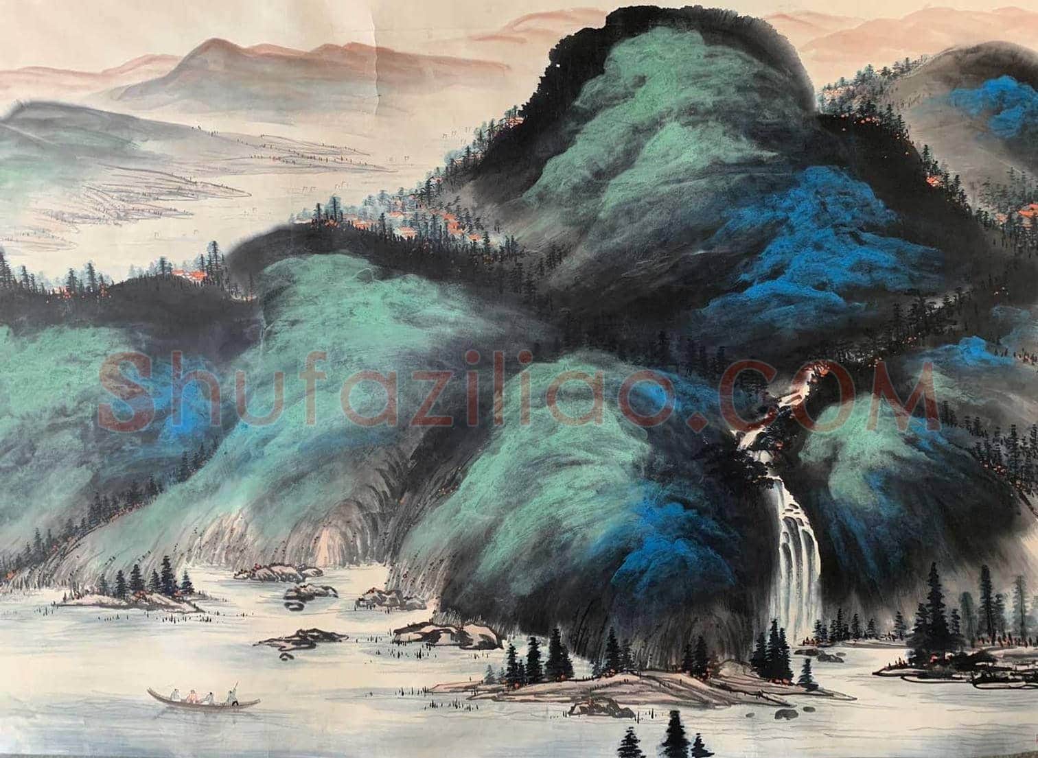 张大千丈六泼彩巨制《江静潮平图》，问鼎之作 | 国画作品