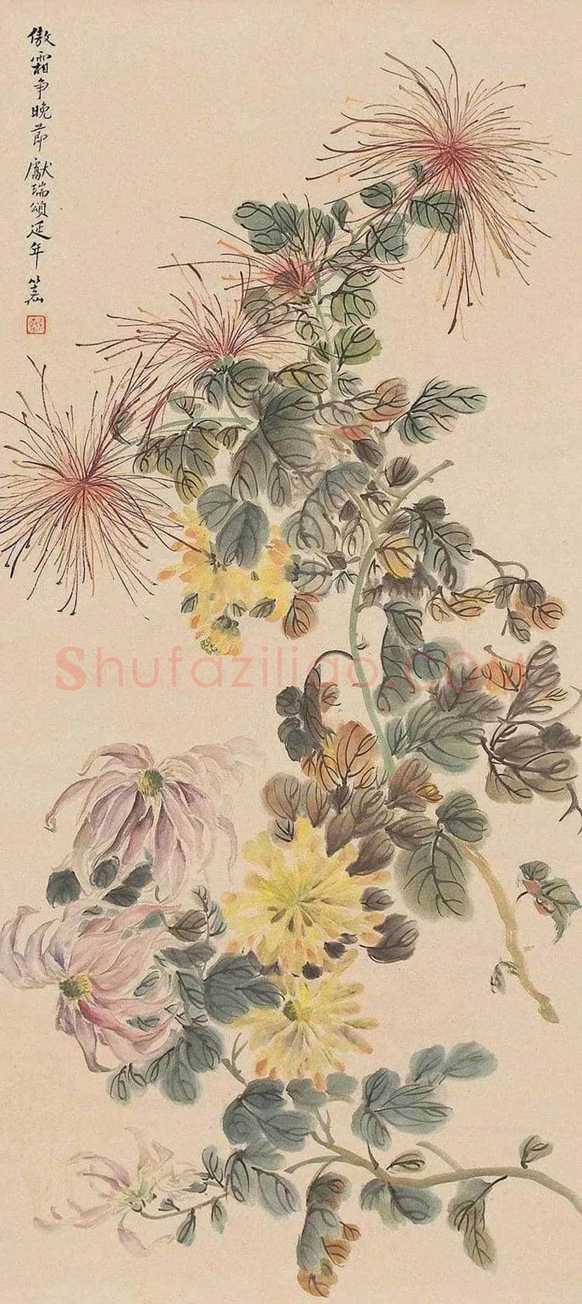 吴笠仙菊花作品欣赏 | 书画百科