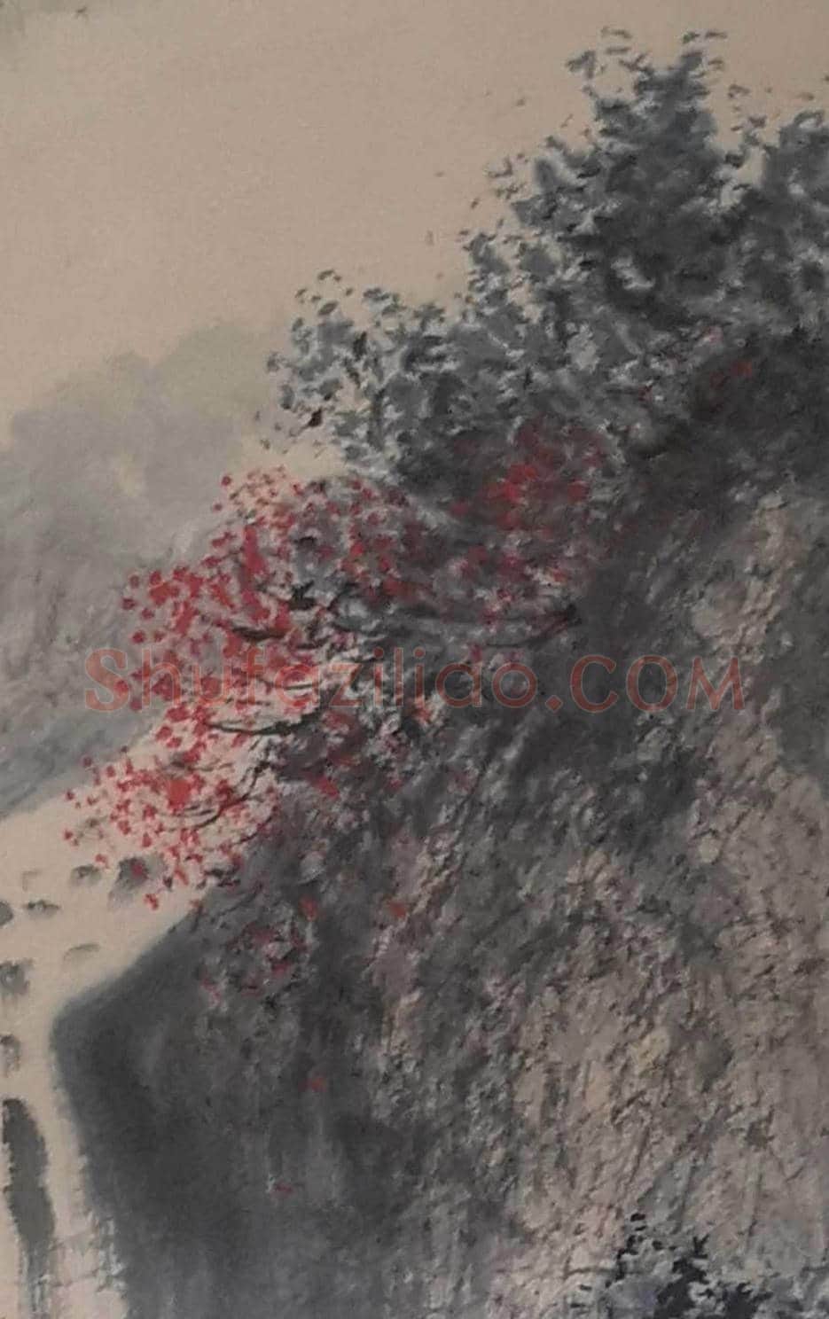 傅抱石精品《观瀑图》,绝无仅有之佳构! | 国画图片