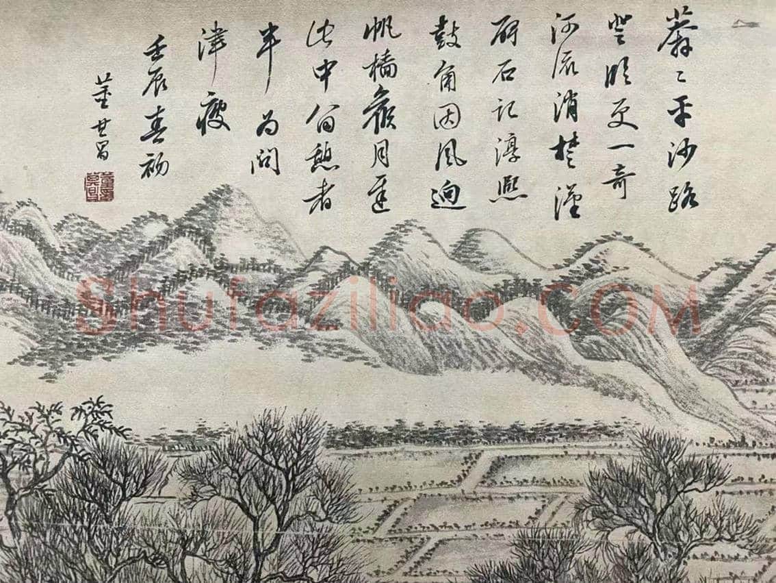 石渠藏画——董其昌《湖山渔樵图》手卷 | 国画欣赏