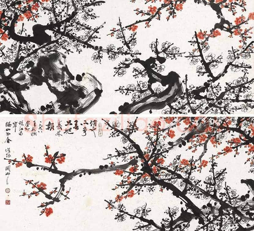 2018关山月梅花作品多少钱一平尺? | 书画学堂