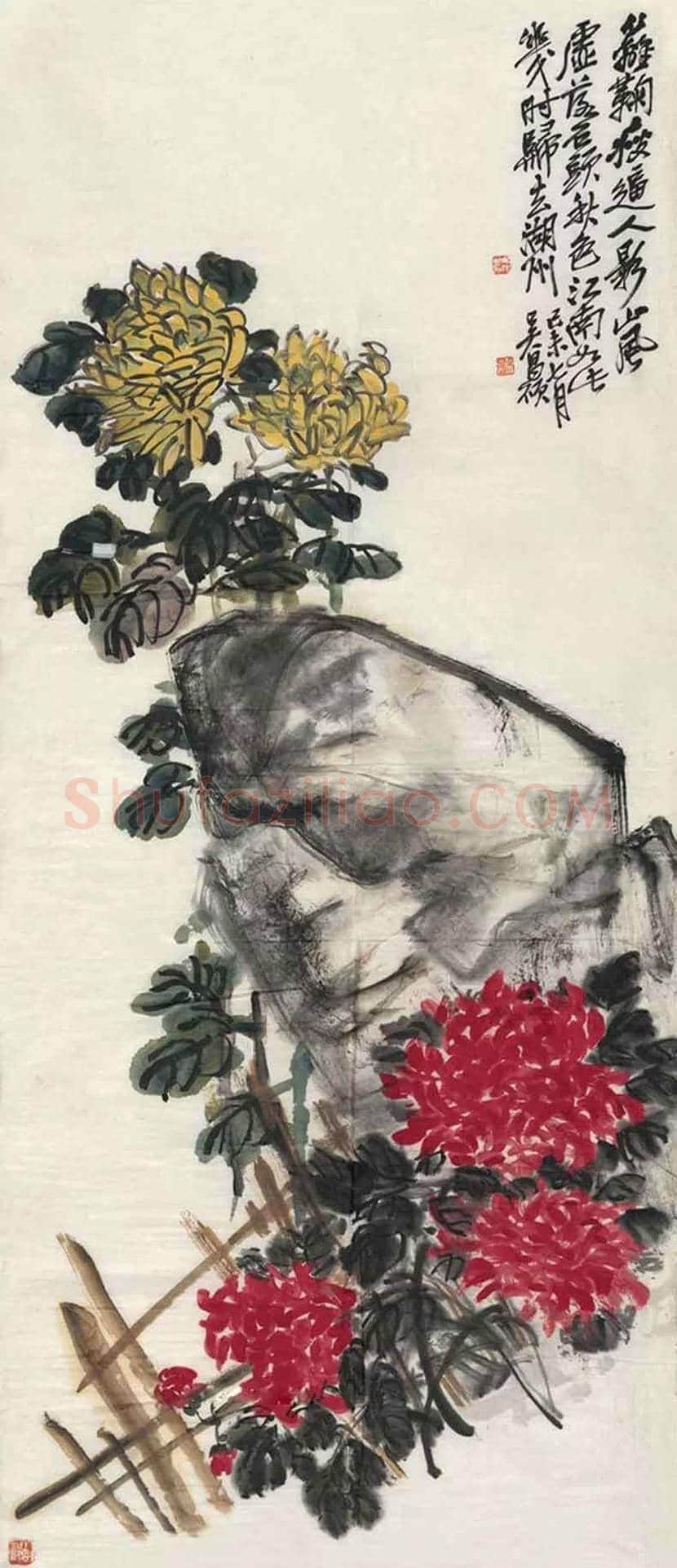 吴昌硕笔下的菊花 | 书画讲解
