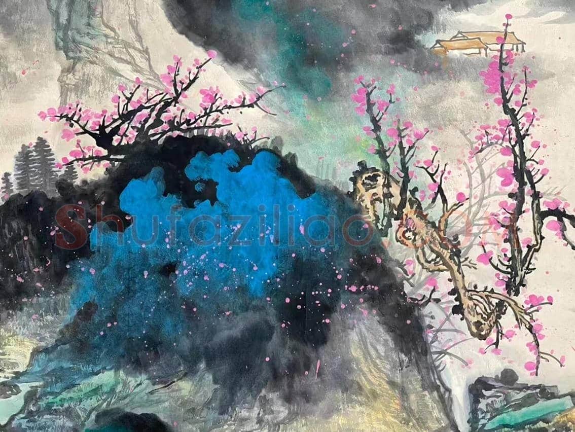 张大千丈二钜制《登山临水》,馆藏臻绝之作! | 国画图片