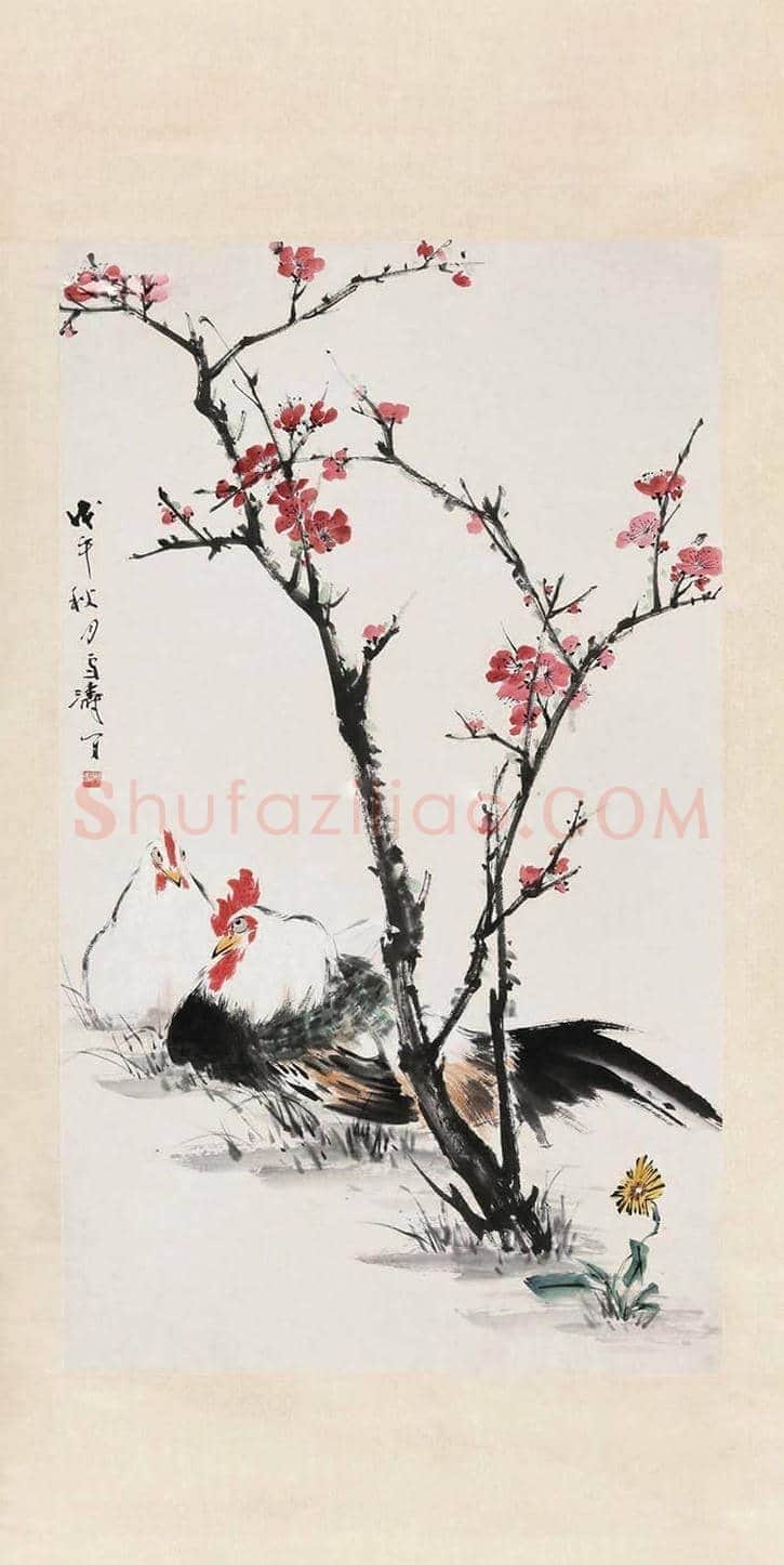 王雪涛画笔下的鸡,喜庆吉祥 | 书画百科