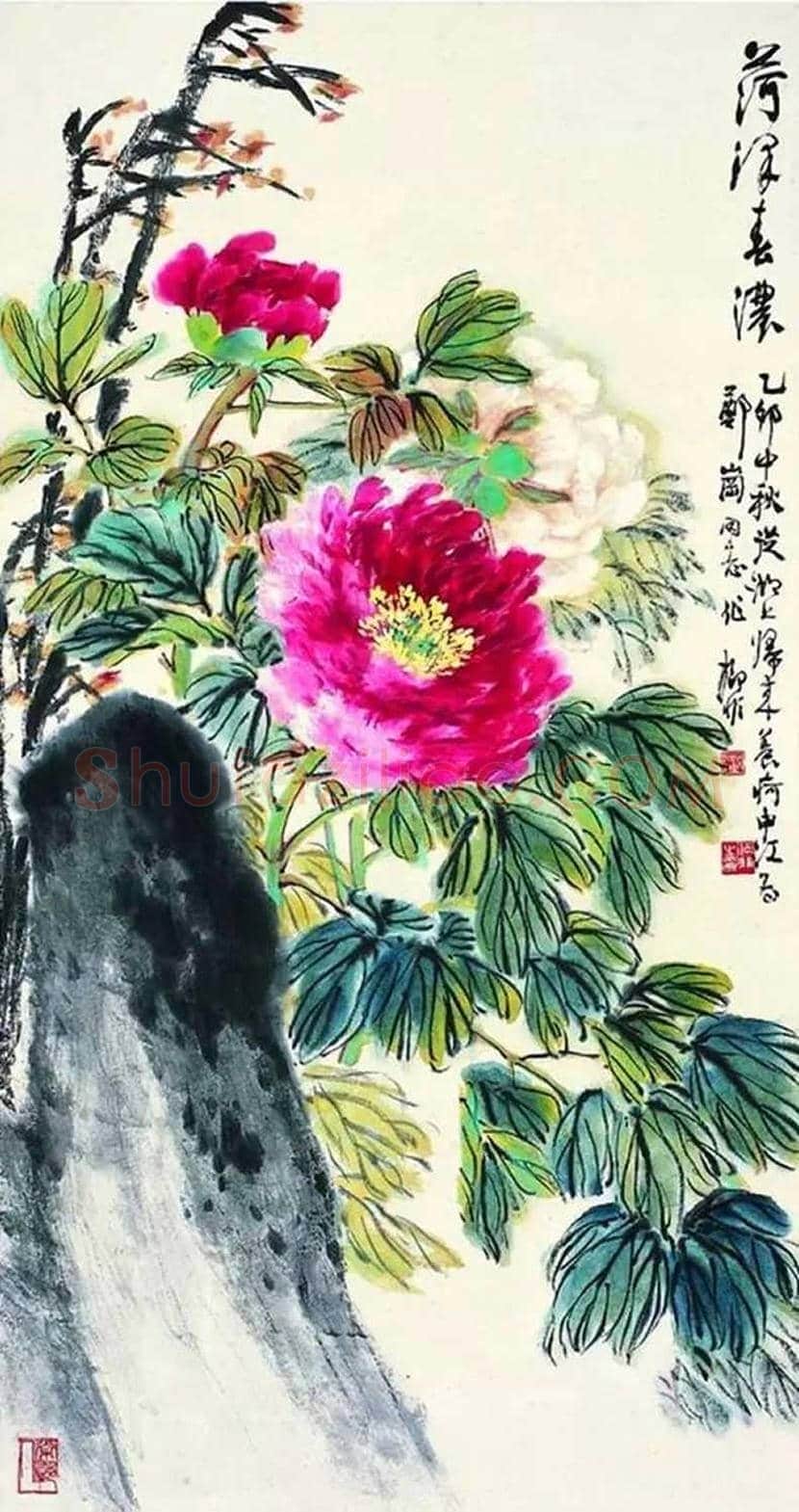 陆抑非牡丹作品欣赏 | 书画科普