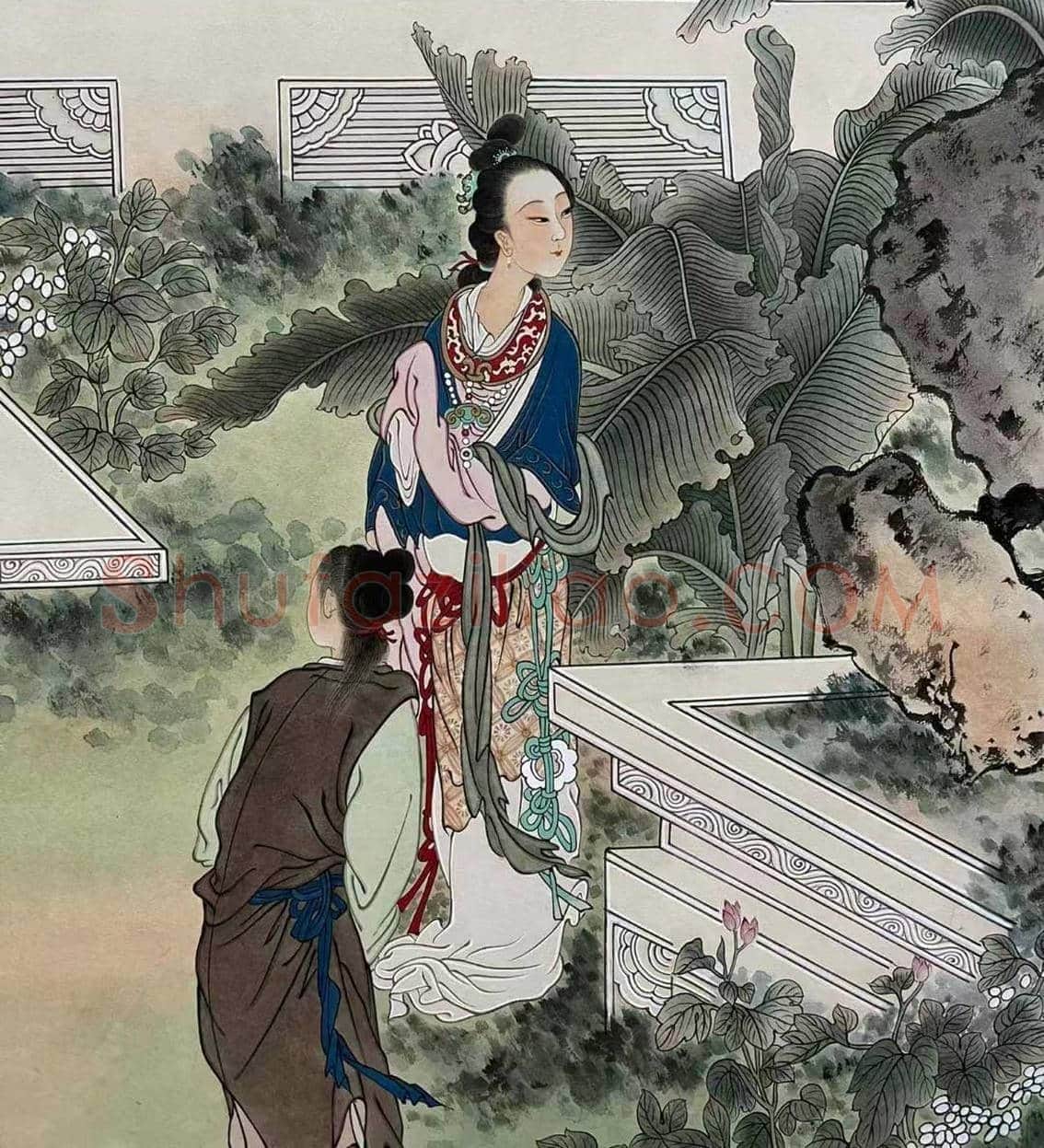 刘凌沧《抚宋人本刺绣图》,早期佳构 | 国画欣赏