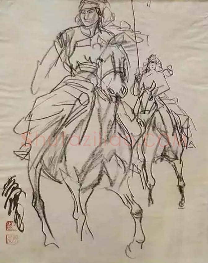欣赏黄胄速写手稿100张！ | 书画学堂