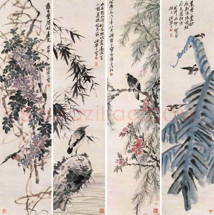 诸乐三国画作品欣赏 | 书画百科