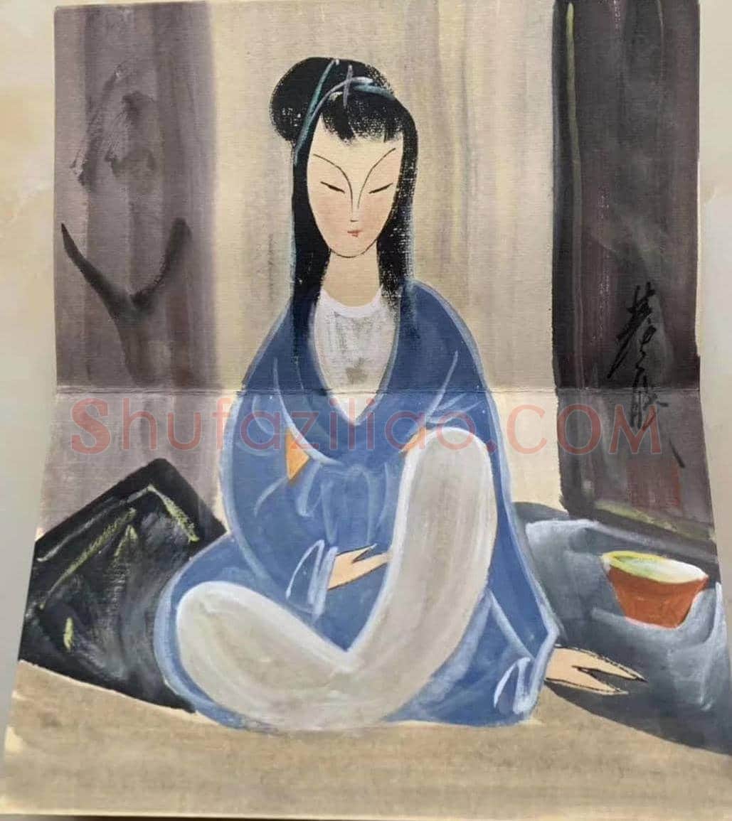 林风眠册页《八美图》，仕女画集大成之作 | 国画欣赏