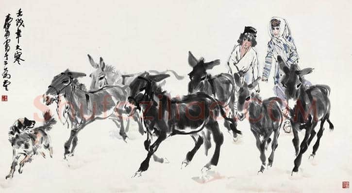 黄胄《赶驴图》，黄胄晚期作品中的精品 | 国画赏析