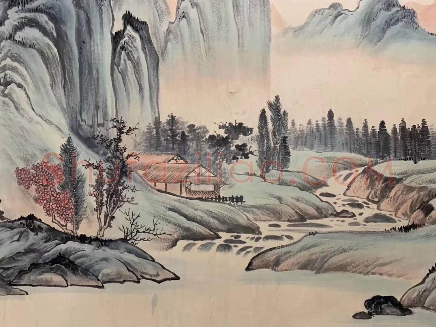 陈少梅丈二巨制《秋色晚霞图》,首度面世 | 国画作品