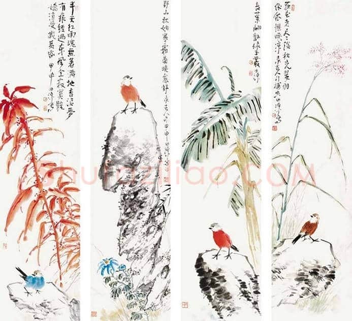 王雪涛等《花鸟四条屏》作品欣赏 | 书画资料