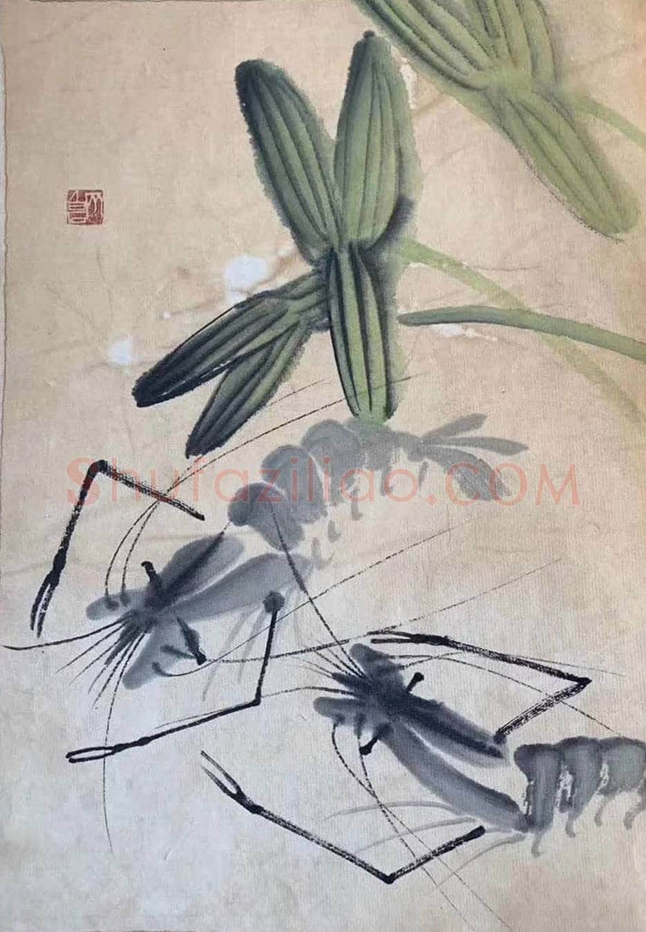 齐白石册页《虾戏图》,经典力作! | 国画欣赏