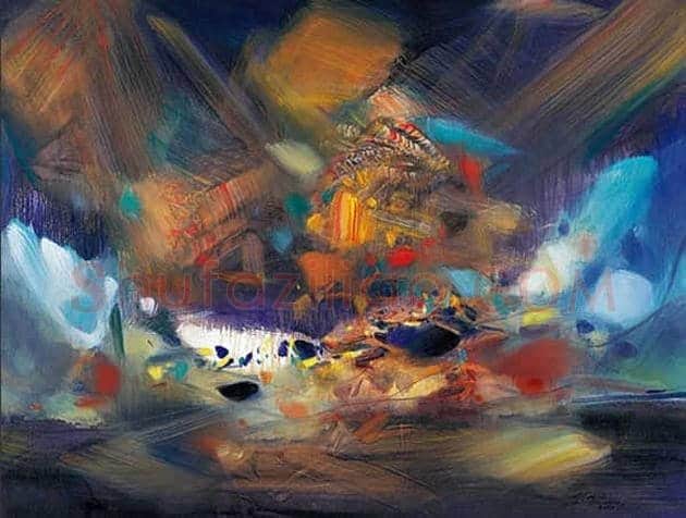 朱德群(1951-2004期间)作品欣赏 | 书画百科
