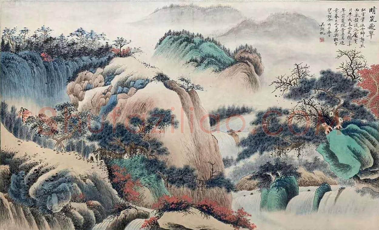 吴湖帆《晴岚飞翠图》，馆藏珍罕巨制 | 国画作品