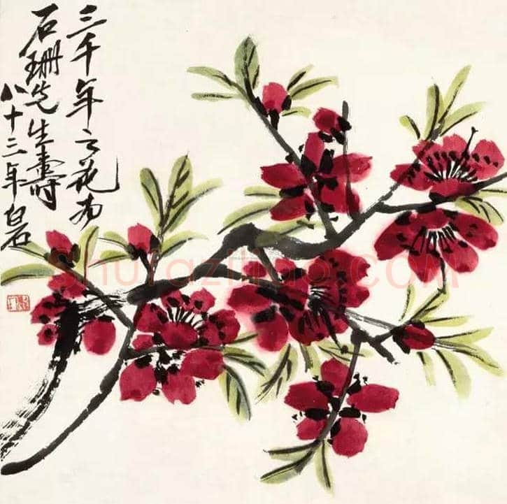 齐白石笔下的桃花欣赏 | 书画讲解