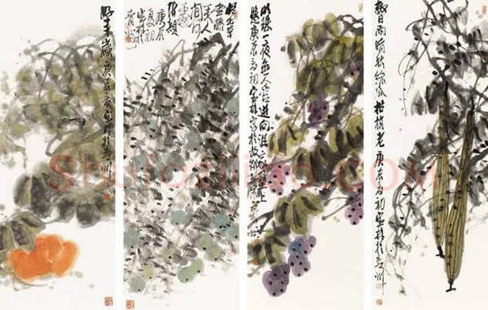 王雪涛等《花鸟四条屏》作品欣赏 | 书画资料