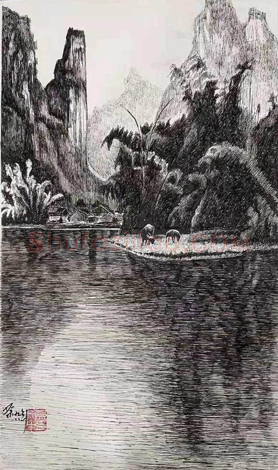 吴冠中钢笔速写图集，精罕之作！ | 国画作品