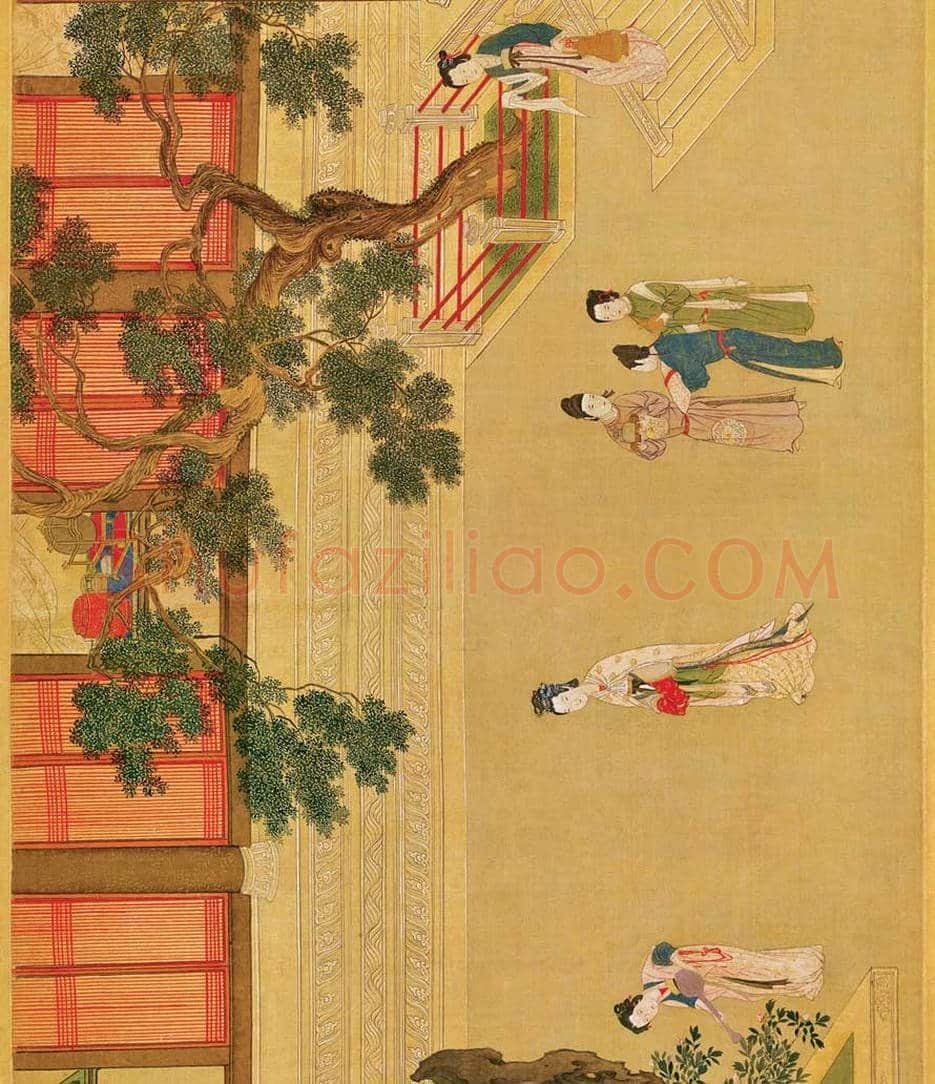 仇英《汉宫春晓》 ,重彩仕女第一长卷 | 著名国画鉴赏