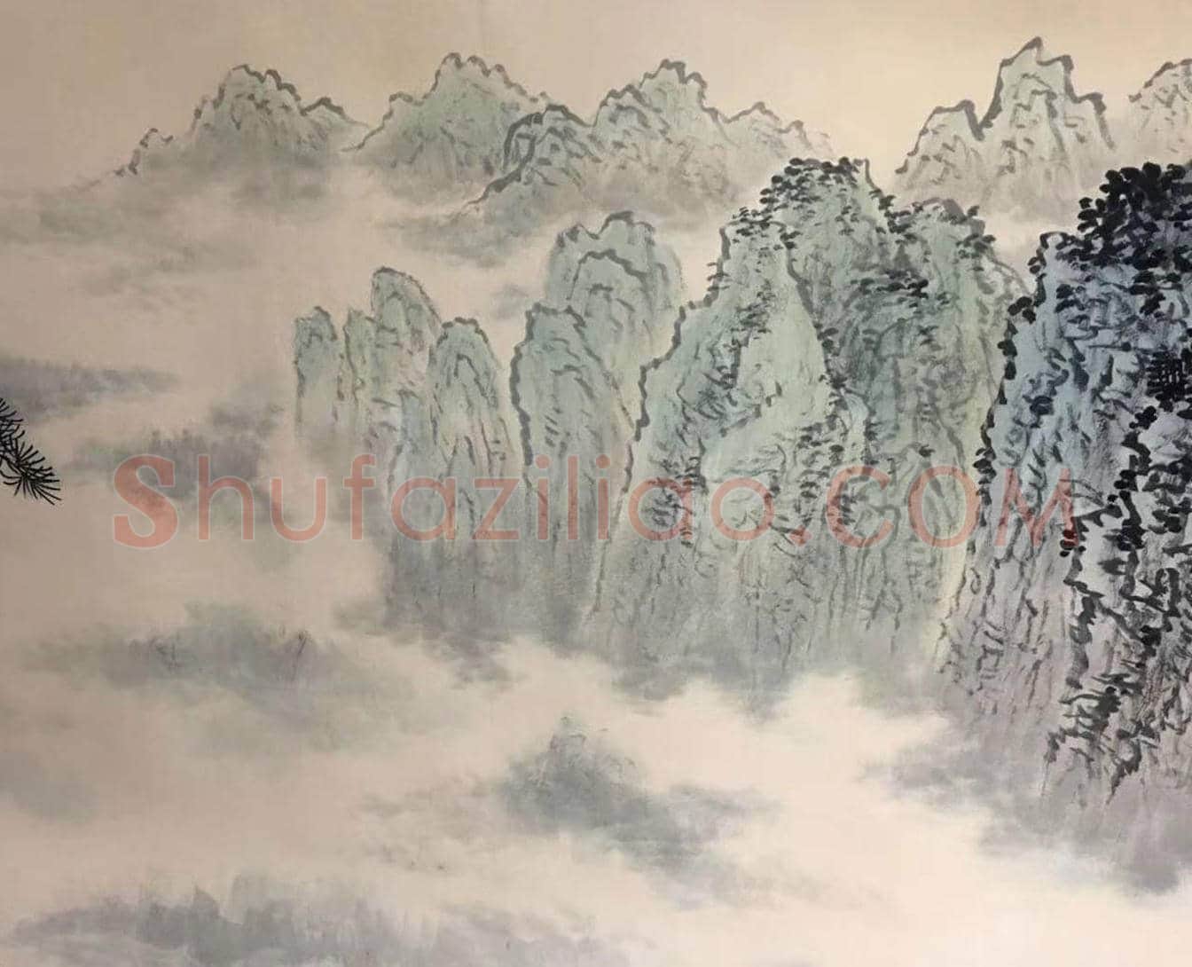 钱松喦黎雄才合作《山高水长图》，珠联璧合之作 | 国画欣赏