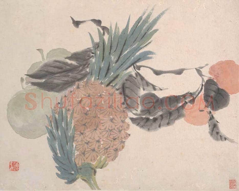 任颐花鸟蔬果册页图赏 | 著名国画鉴赏