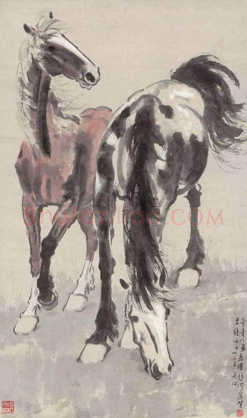 徐悲鸿画马作品高清图片 | 书画资料