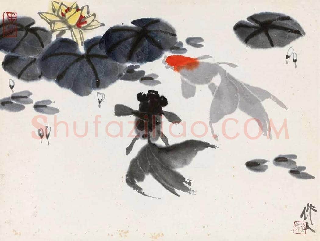 画金鱼第一人吴作人作品，寥寥数笔生动传神！ | 国画欣赏