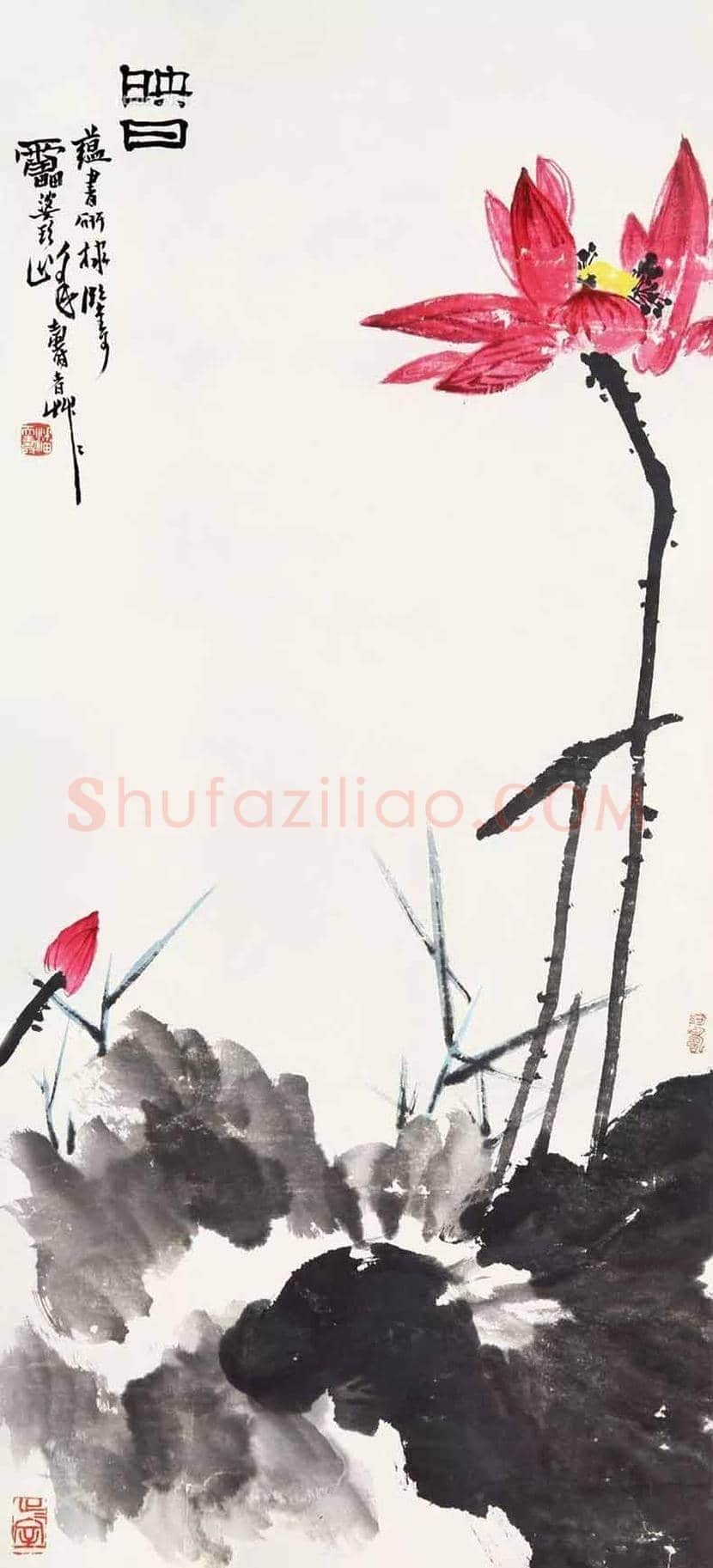 潘天寿荷花作品欣赏及拍卖价格 | 书画学堂