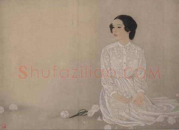 何家英作品- 冻月 3尺 | 国画鉴赏