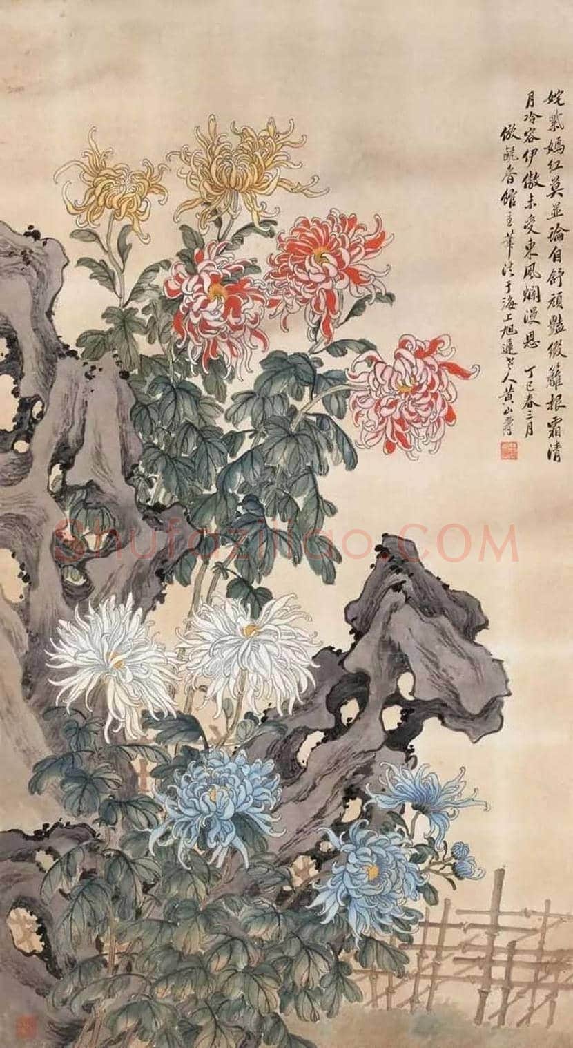 黄山寿花鸟画作欣赏 | 书画百科