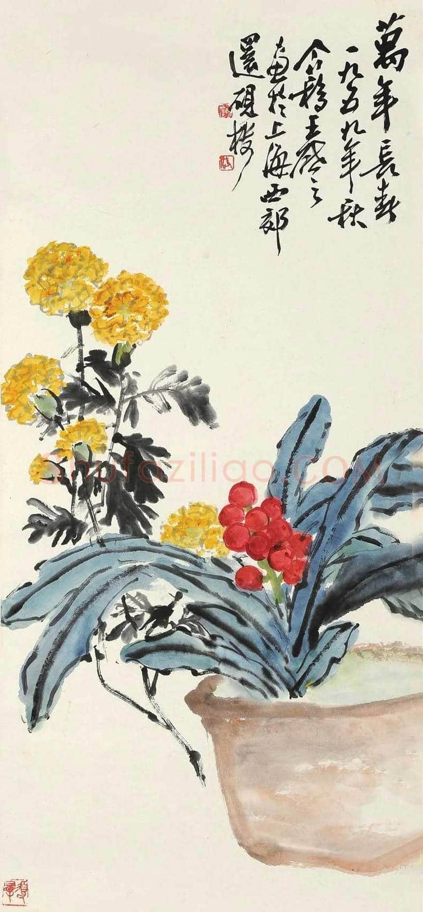 王个簃花鸟画作品欣赏 | 书画文摘