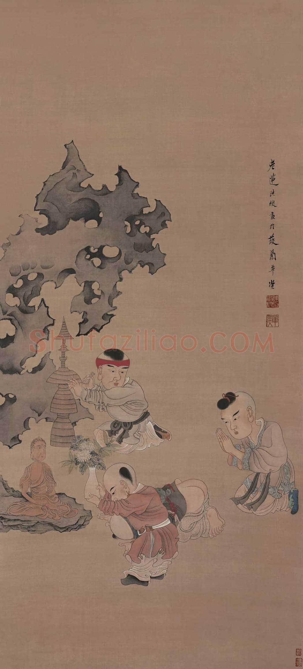 陈洪绶《戏婴图》 欣赏 | 传世国画赏析